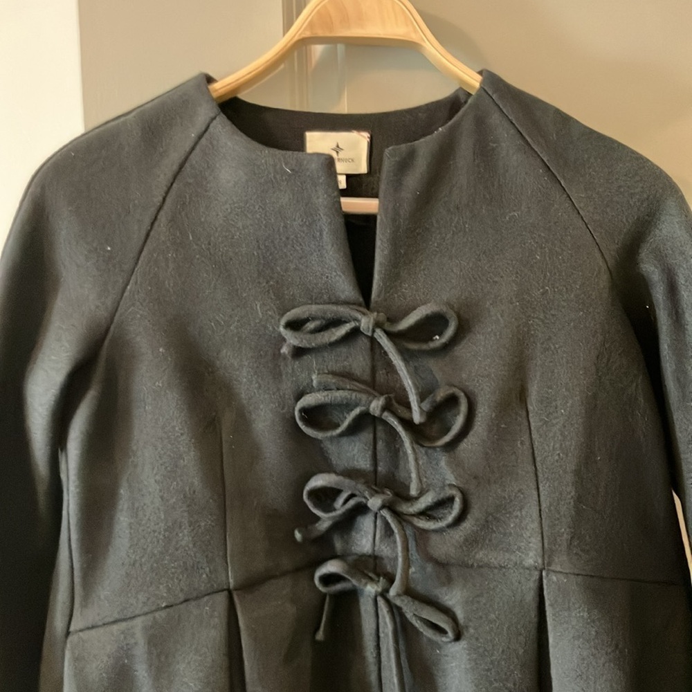 NWT Tuckernuck Black Blair Bow Coat Dress Sz XS - Picture 6 of 11